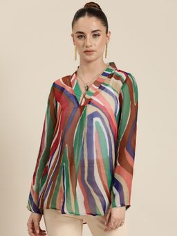Qurvii - Multi Colour Georgette Shirt