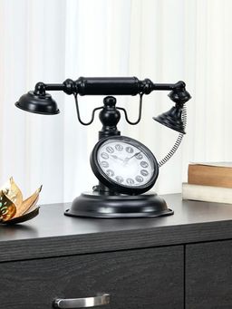 At Home by Nilkamal - Telephone Table Clock (Black)