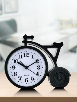 At Home by Nilkamal - Wheel Table Clock (Black)