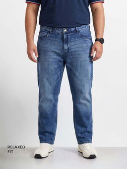 The Indian Garage Co - Blue Solid/Plain Straight Jeans