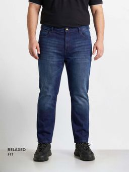 The Indian Garage Co - Blue Solid/Plain Straight Jeans