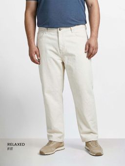 The Indian Garage Co - White Solid/Plain Straight Jeans
