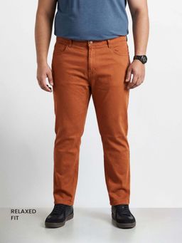 The Indian Garage Co - Brown Solid/Plain Straight Jeans