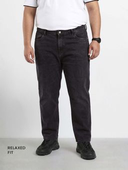 The Indian Garage Co - Black Solid/Plain Straight Jeans