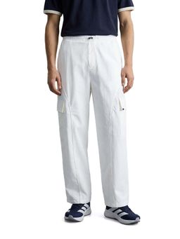 The Indian Garage Co - White Solid/Plain Mid Waist Cargo Pant