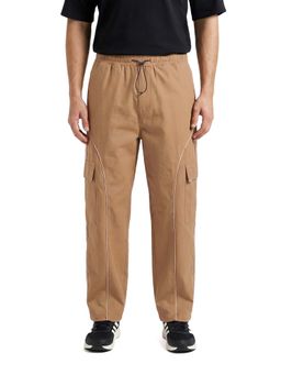 The Indian Garage Co - Khaki Solid/Plain Mid Waist Cargo Pant