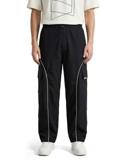 The Indian Garage Co - Black Solid/Plain Mid Waist Cargo Pant