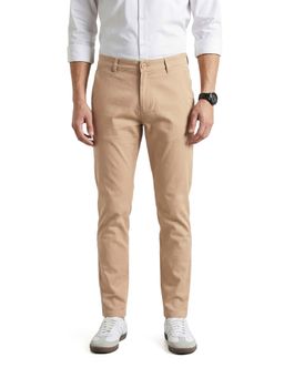 The Indian Garage Co - Beige Solid/Plain Mid Waist Trouser
