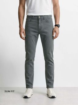 The Indian Garage Co - Green Solid/Plain Mid Waist Jeans