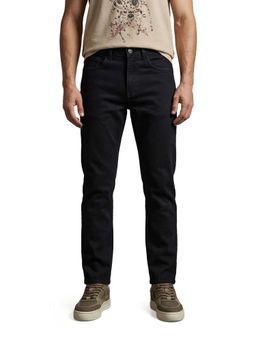 The Indian Garage Co - Black Solid/Plain Mid Waist Jeans