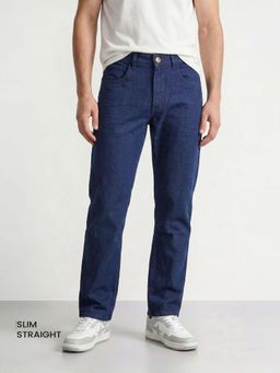 The Indian Garage Co - Blue Solid/Plain Mid Waist Jeans