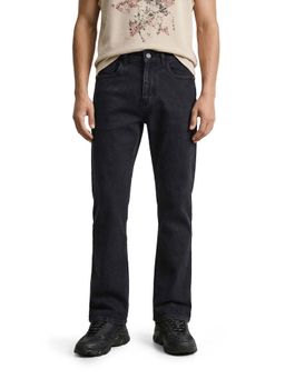 The Indian Garage Co - Black Solid/Plain Mid Waist Jeans