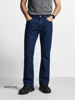 The Indian Garage Co - Blue Solid/Plain Mid Waist Jeans