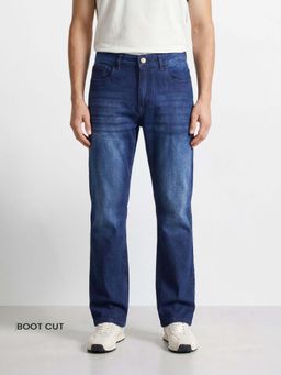 The Indian Garage Co - Blue Solid/Plain Mid Waist Jeans