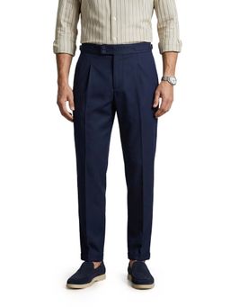 The Indian Garage Co - Blue Solid/Plain Mid Waist Trouser