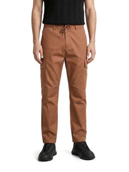 The Indian Garage Co - Brown Solid/Plain Mid Waist Cargo Pant