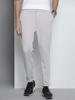 The Indian Garage Co - Grey Solid/Plain Mid Waist Trouser