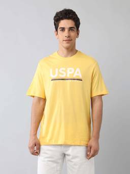 U.S. Polo Assn. Denim Co. - Typography Bright Yellow Men's T-Shirt