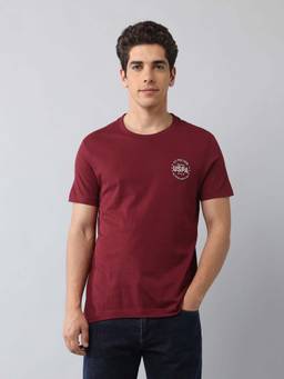 U.S. Polo Assn. Denim Co. - Typography Wine Men's T-Shirt