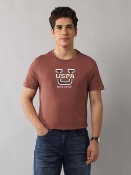 U.S. Polo Assn. Denim Co. - Typography Rust Orange Men's T-Shirt
