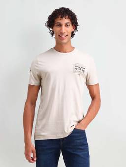 U.S. Polo Assn. Denim Co. - Printed Beige Men's T-Shirt