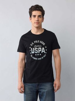 U.S. Polo Assn. Denim Co. - Typography Black Men's T-Shirt