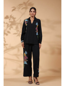 Zolo Label - Cotton Black Embroidered Co-Ord Set