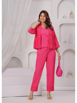 Zolo Label - Designer Pink Cotton Co-Ord Set
