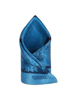 Tossido - Printed Blue Pocket Square