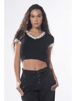 Virgio - Women Viscose V-Neck Solid Pull On Regular Fit Half Sleeves T-Shirt