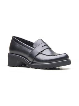 Peach Flores - Women Black Elevate Leather Loafers