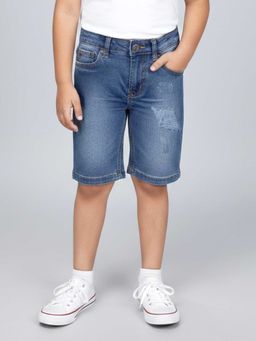 KiddoPanti - Boys Regular Fit Knee length Denim Shorts