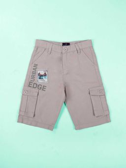 KiddoPanti - Boys 100% Cotton Twill Graphic Printed Knee Length Cargo Short
