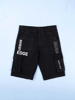 KiddoPanti - Boys 100% Cotton Twill Graphic Printed Knee Length Cargo Short