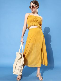 ANVI Be Yourself - Womens Mustard Dobby Tube Top