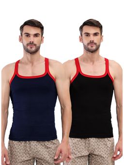 T.T. - Men Desire Premium Pure Cotton Rib Sleeveless Breathable Multi-Color Vests (Pack of 2)