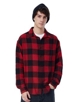 The Souled Store - Original Check Black And Red Color Men Relaxed Shirt
