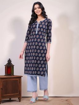 Gahan - Womens Pure Cotton Printed Straight Kurta with Pant