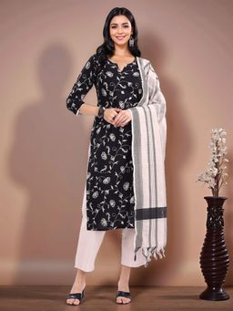 Gahan - Womens Pure Cotton Embroidered Straight Kurta with Pant and Dupatta