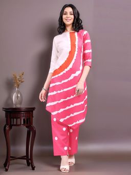 Gahan - Womens Cotton Blend Printed A-Line Kurta with Pant