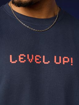 The Souled Store - Navy Blue Character Casual Oversized Round Neck T-Shirt