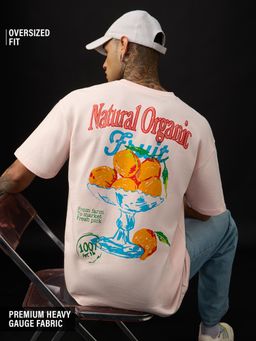 The Souled Store - Pink Graphic Casual Oversized Round Neck T-Shirt