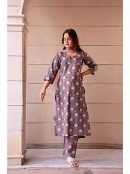 POMCHA - Kapaas Multi-Color Printed Kurta with Pant and Dupatta (Set of 3)