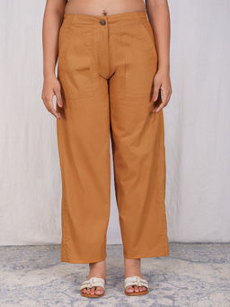 Zuri - Mustard Women Comfort Fit Mid-Rise Pant