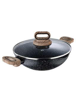 Bergner - Ultimate ILag Marble Non Stick Kadai with Lid 24 cm 2 Ltr,Induction Base,Grey