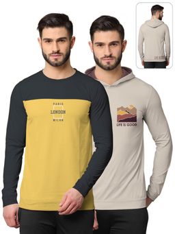 BULLMER - Printed Full Sleeve Sweatshirts For Men Multi-color (Pack of 2)