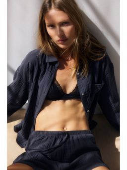 H&M - Women Grey Pyjama Shirt And Shorts