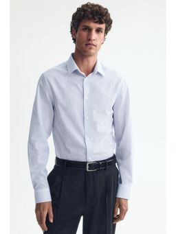 H&M - Men Blue Slim Fit Easy-Iron Shirt