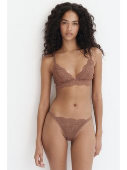 H&M - Women Brown 2-Pack Lace Tanga Thong Briefs