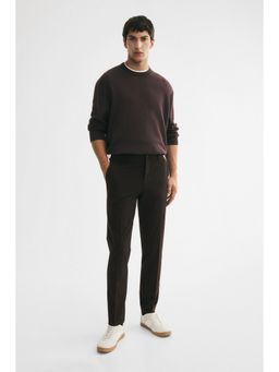H&M - Men Brown Slim Fit Tailored Trousers